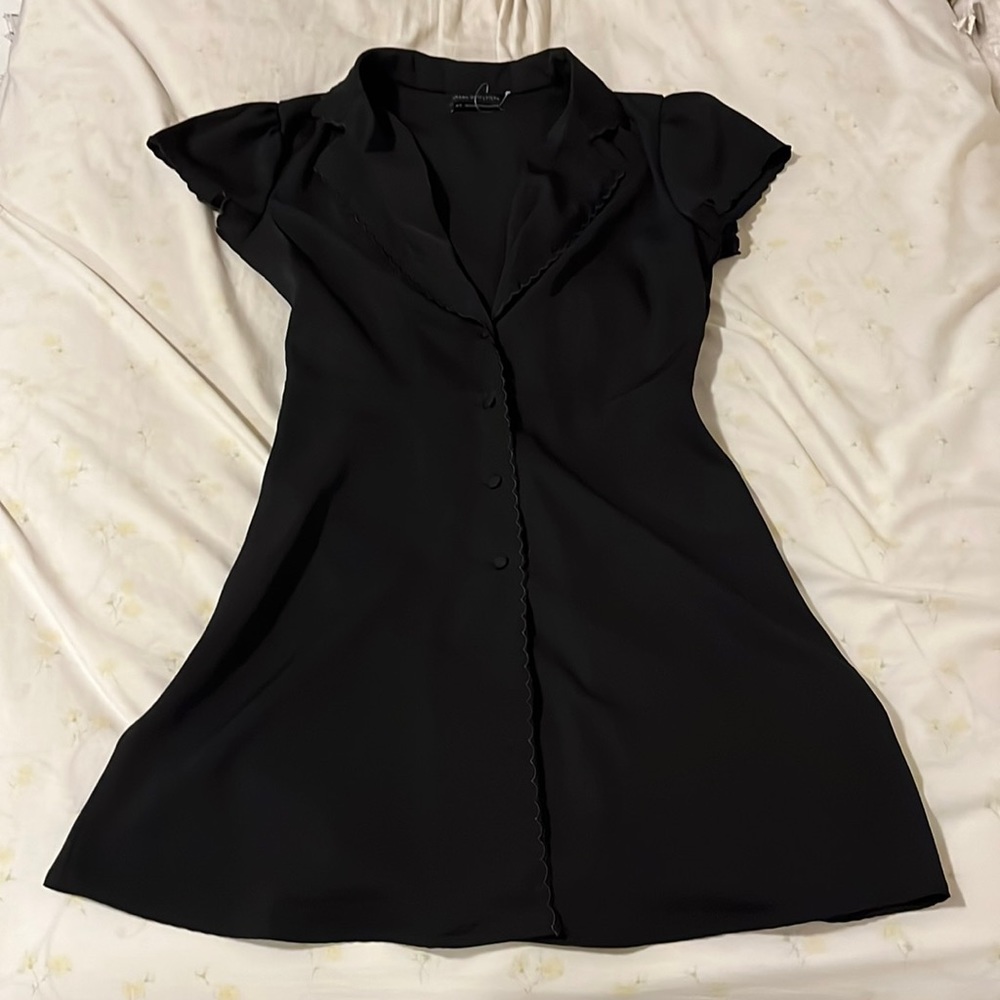 Urban outfitters black shirt sleeve button up dress